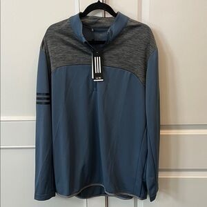 Adidas Tecink quarter zip Two-Tone Blue and Gray Pullover nwt men’s xl